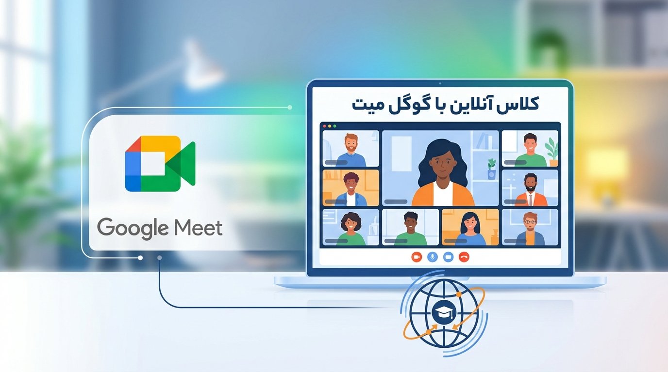این خلاصه متن مقاله من هست برای تصویر شاخص این مقاله یک عکس تولید کن: در عصر دیجیتال امروز، گوگل میت به یکی از پلتفرم‌های محبوب برای برگزاری کلاس‌های آنلاین تبدیل شده است. این مقاله به شما نشان می‌دهد که چگونه می‌توانید با استفاده از تینور کلاس، کلاس‌های 
